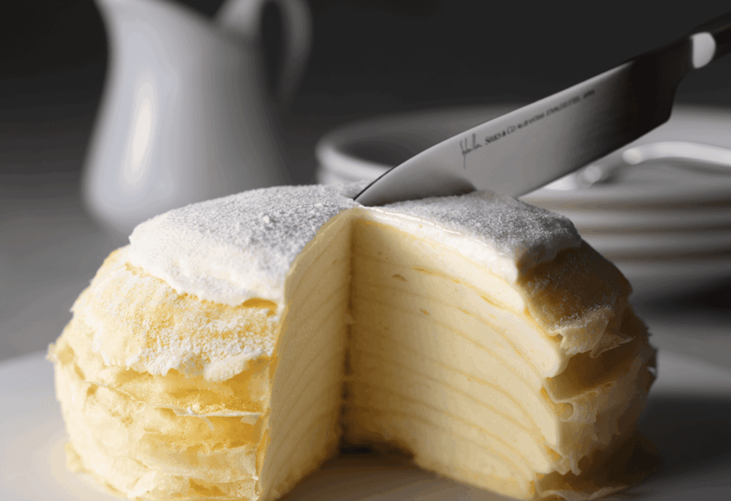 ミルクリームをカットするところ